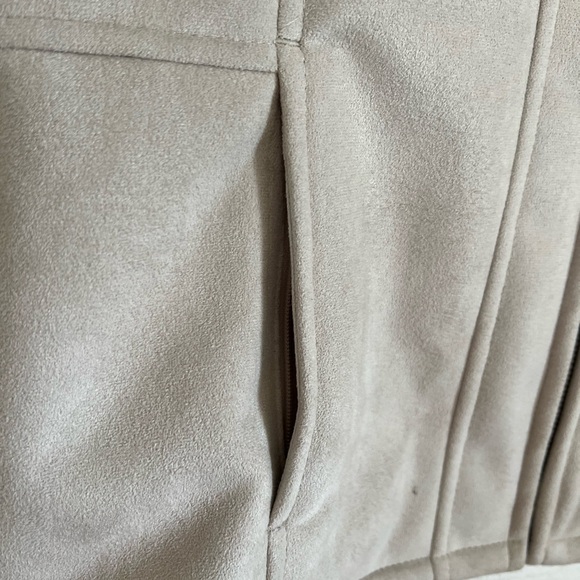 Womens Harley-Davidson jacket beige taupe, faux suede, sherpa lining. size small - Picture 6 of 11